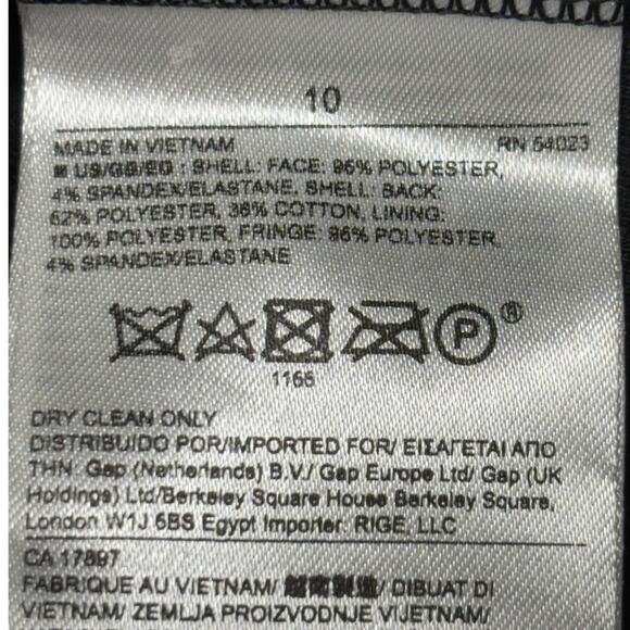 NWT Banana Republic Slip Dress Fringe Detail Mini Length Black Size 10 - Picture 11 of 11